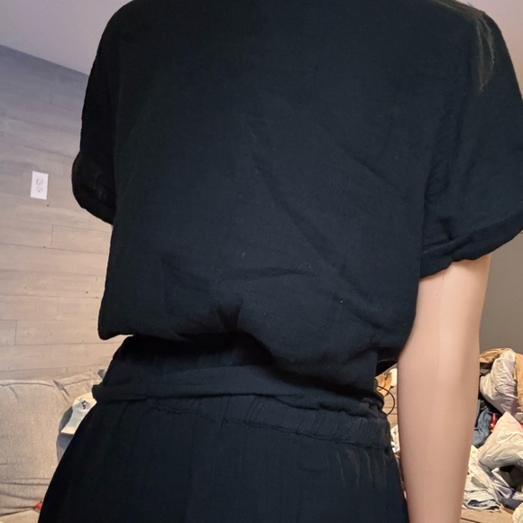 LOFT Black Button-Down Jumpsuit - Picture 5 of 8